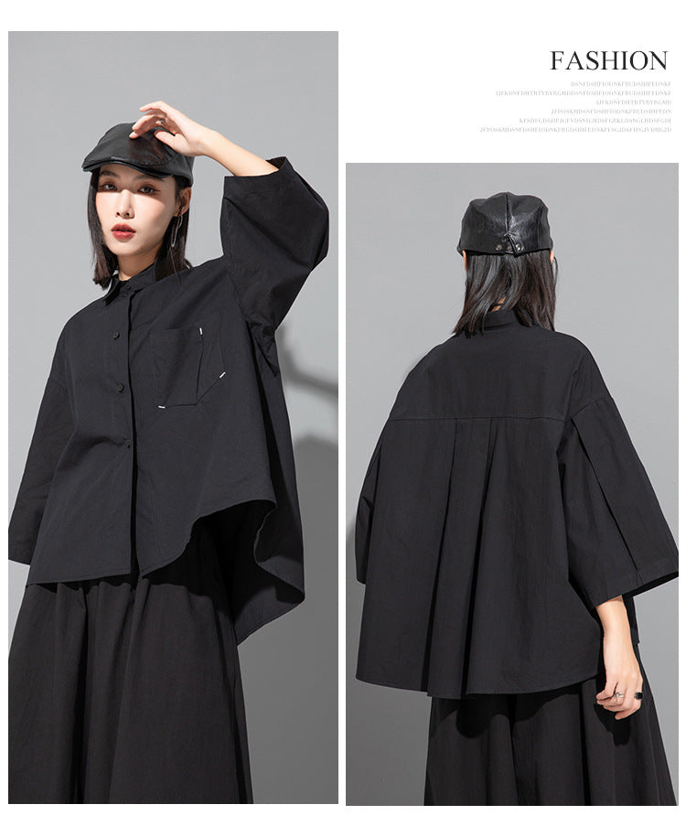 2026新款/精緻七分袖造型口袋設計款寬襯衫