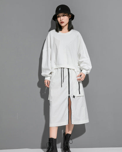 蝙蝠袖寬鬆短版衛衣