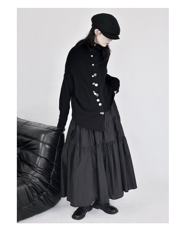 設計師款/不規則多釦毛衣外套