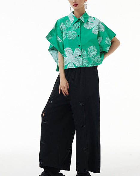 2026春夏新款蝙蝠幾何印花襯衫 FA4