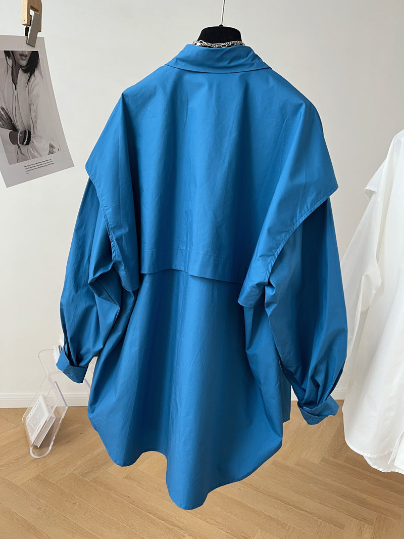 法式設計感風衣型造型襯衫