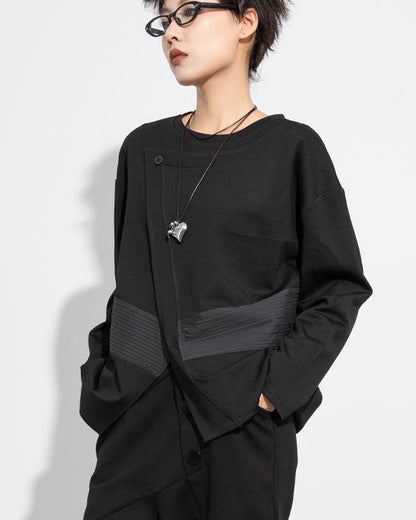 前拼接造型簡約百搭Ｔ恤