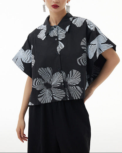 2026春夏新款蝙蝠幾何印花襯衫 FA4