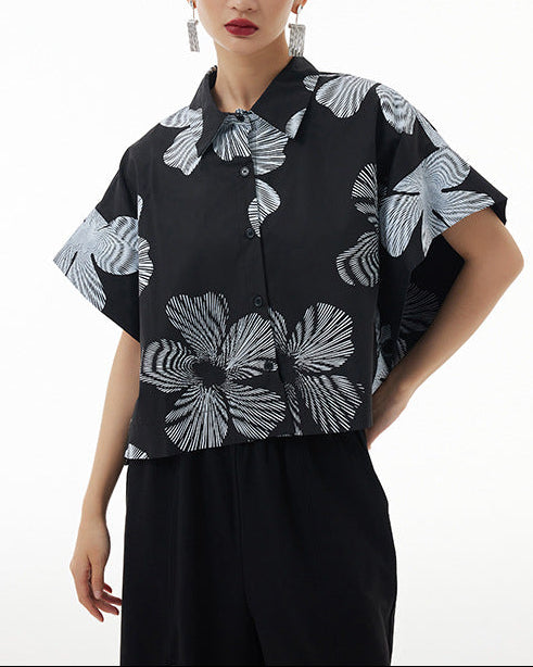 2026春夏新款蝙蝠幾何印花襯衫 FA4