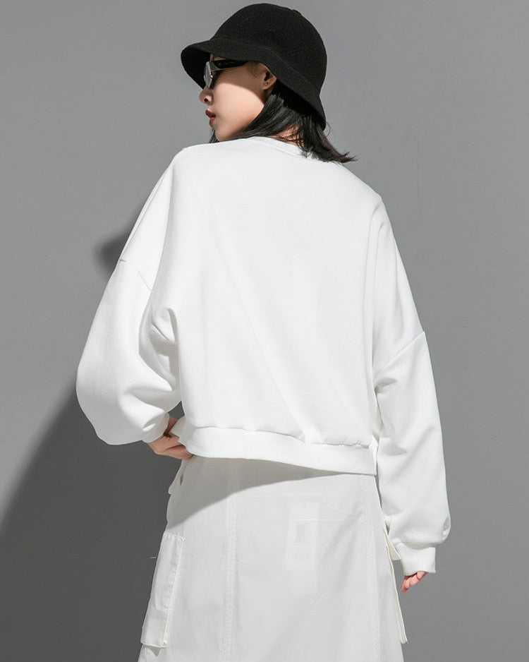 蝙蝠袖寬鬆短版衛衣