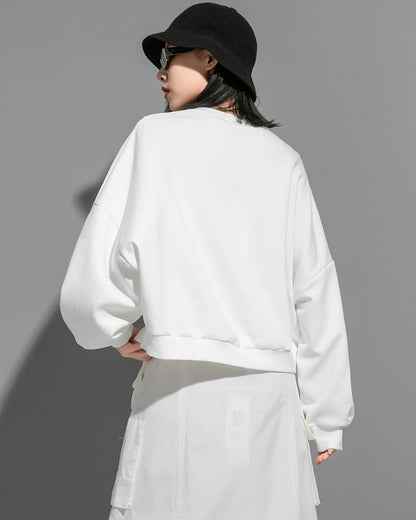 蝙蝠袖寬鬆短版衛衣