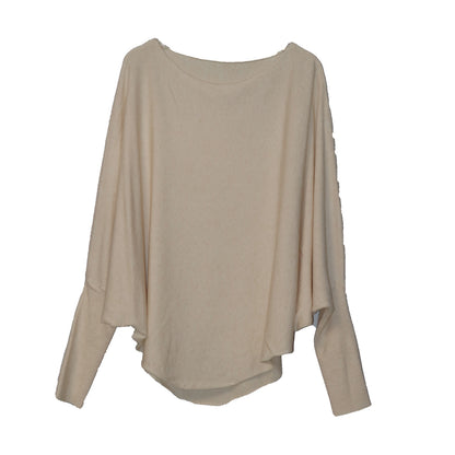 法式慵懶蝙蝠袖船型領大寬T恤