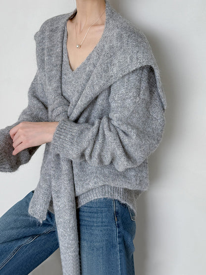 溫柔感！小姐姐毛衣＋海軍披肩（含羊毛8802）