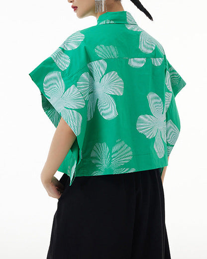 2026春夏新款蝙蝠幾何印花襯衫 FA4