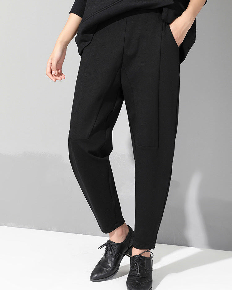 秋冬窄版立體剪裁顯瘦哈倫褲8775