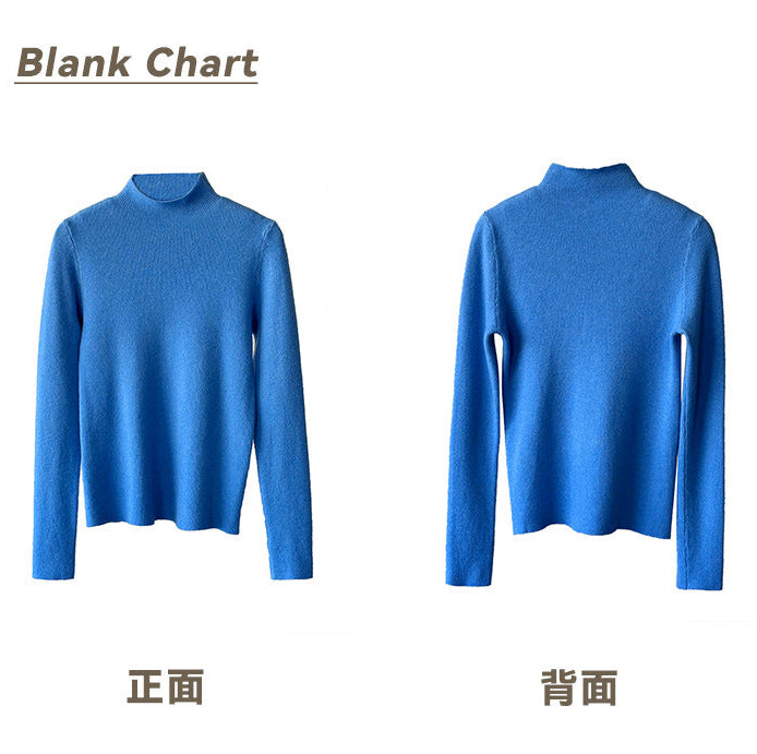 小高領修身毛衣打底上衣-三色
