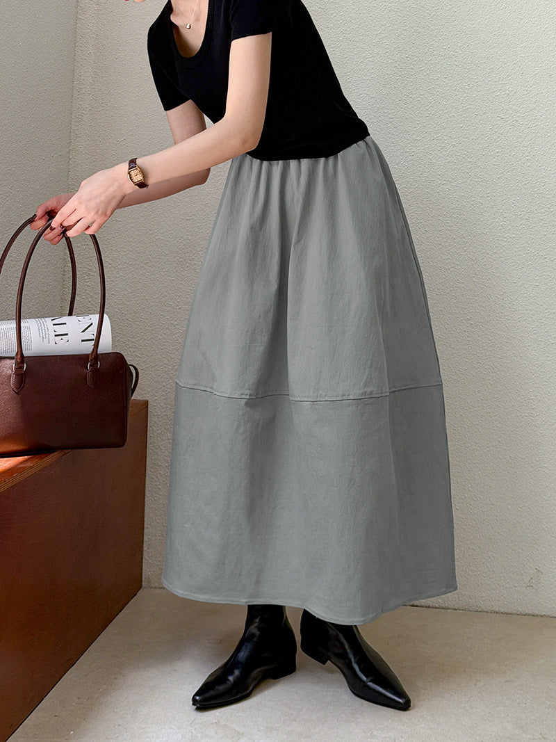 拼接顯高A字荷包裙