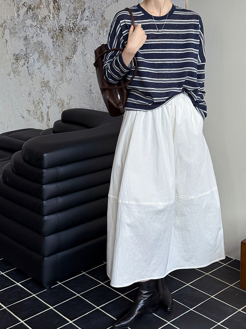 拼接顯高A字荷包裙