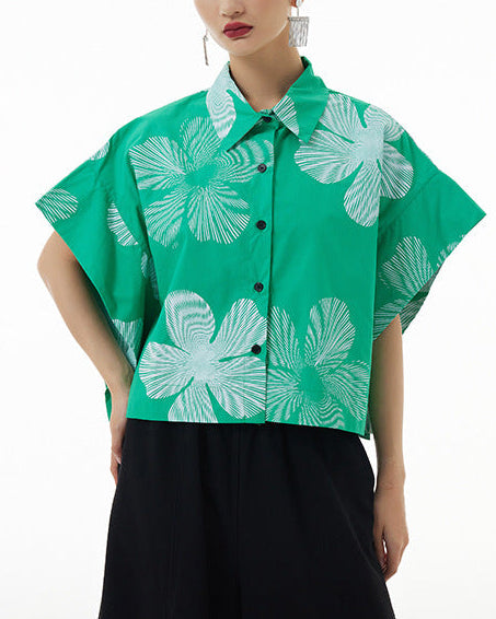 2026春夏新款蝙蝠幾何印花襯衫 FA4