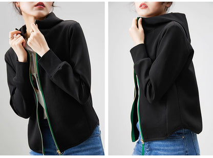 高質感！設計綠拉鍊春秋實穿外套