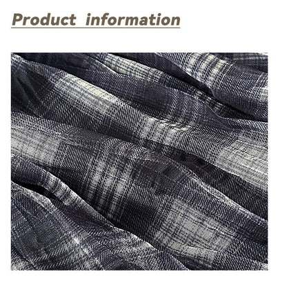 格子網紗不規則垂墜感紗裙