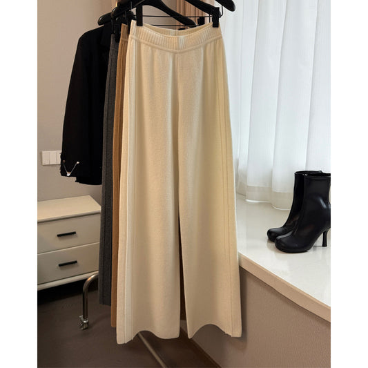 針織好質感慵懶風加厚闊腿褲