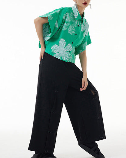 2026春夏新款蝙蝠幾何印花襯衫 FA4