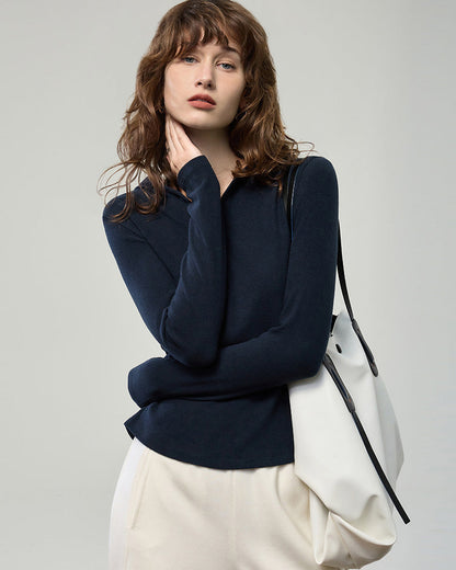 小拉鍊連帽針織上衣