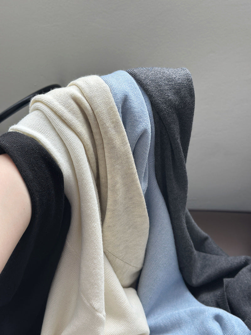 秋冬新款/圓領百搭包色薄毛衣-四色