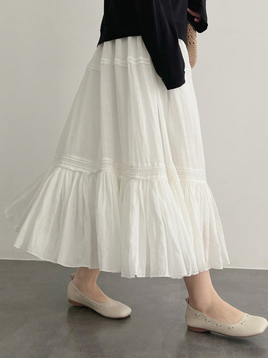 100支細薄棉A字中長織帶蛋糕裙