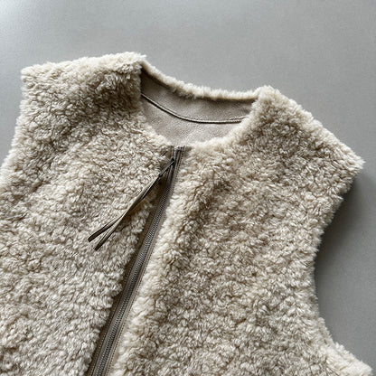 毛絨絨羊羔高質感造型保暖背心