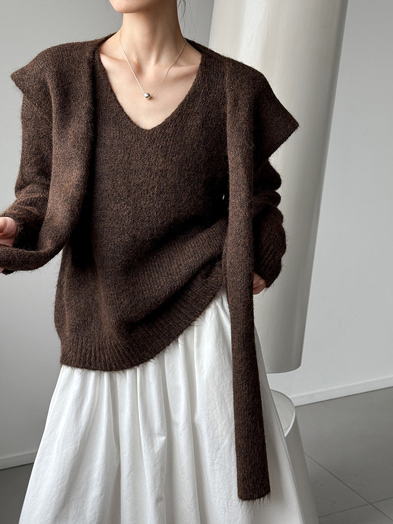 溫柔感！小姐姐毛衣＋海軍披肩（含羊毛8802）