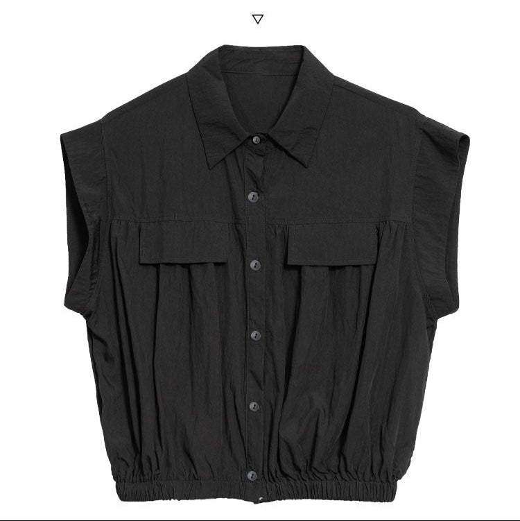 2026新款/個性設計款收腰無袖背心襯衫