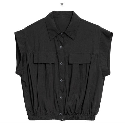 2026新款/個性設計款收腰無袖背心襯衫