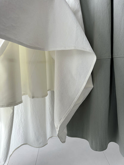 拼接顯高A字荷包裙