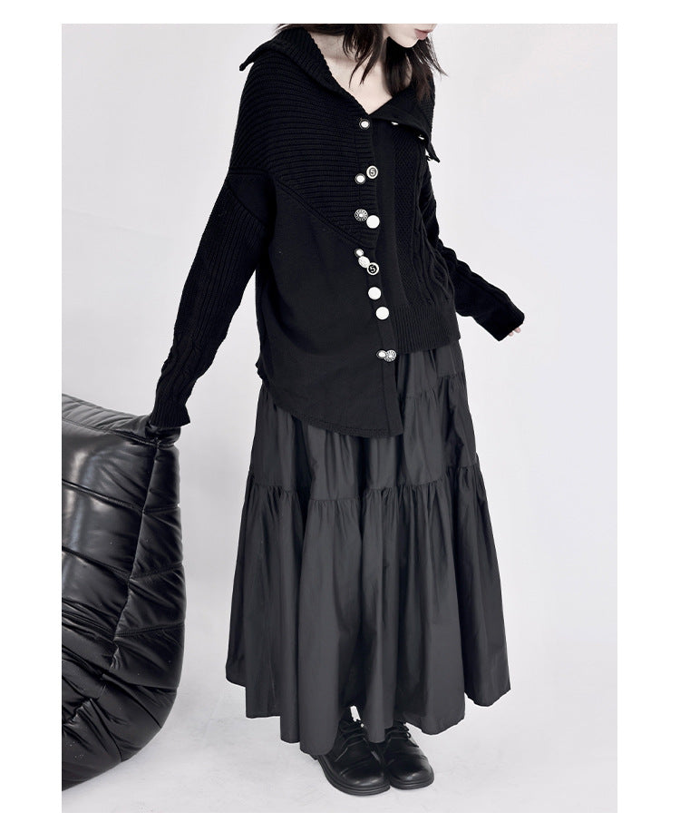 設計師款/不規則多釦毛衣外套