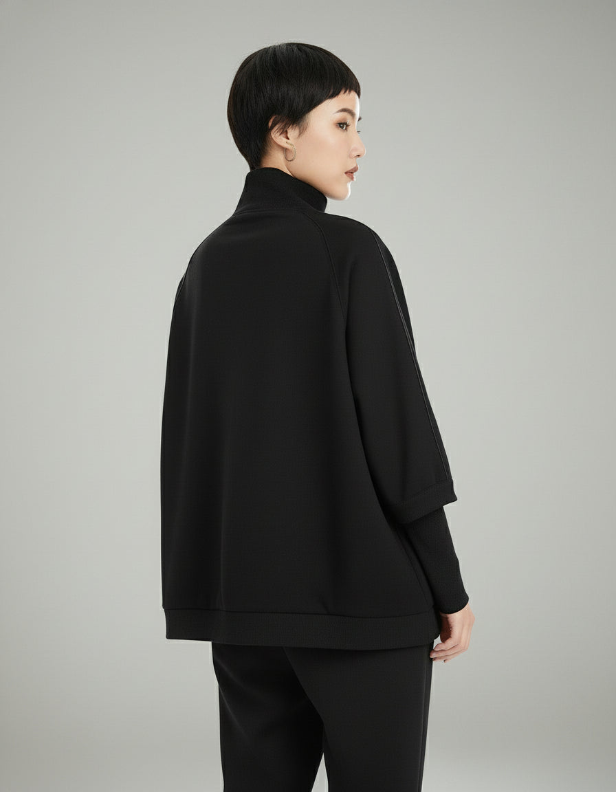 超熱銷/ 假兩件袖子套頭時尚寬鬆衛衣