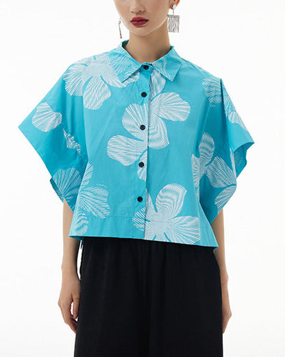 2026春夏新款蝙蝠幾何印花襯衫 FA4