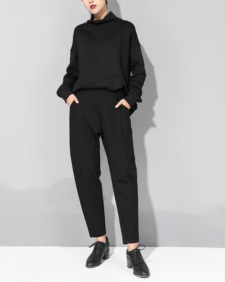 秋冬窄版立體剪裁顯瘦哈倫褲8775