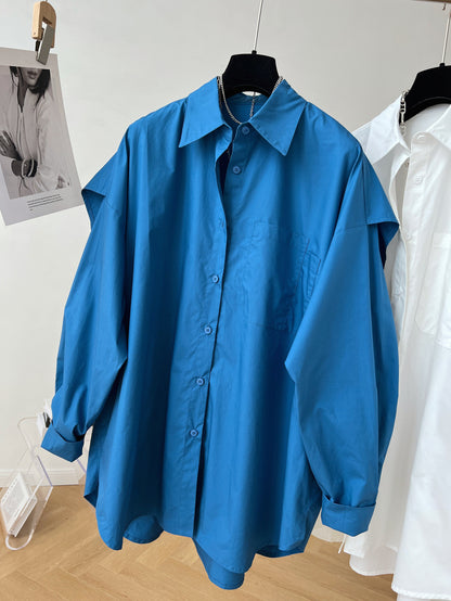 法式設計感風衣型造型襯衫