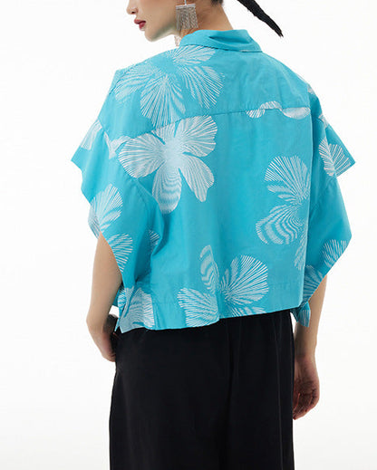 2026春夏新款蝙蝠幾何印花襯衫 FA4