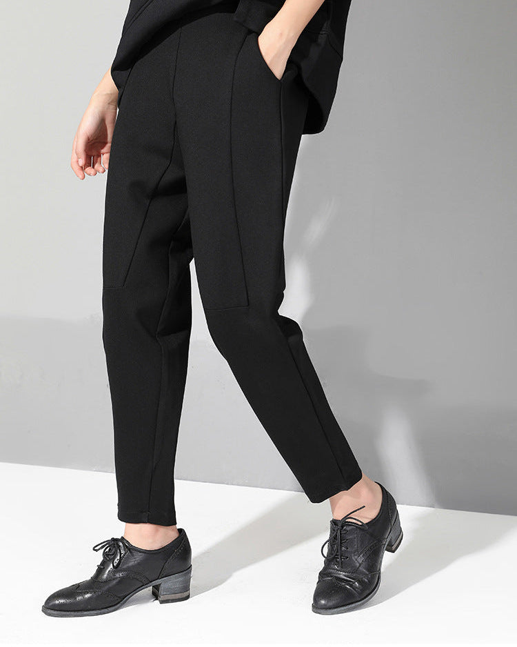 秋冬窄版立體剪裁顯瘦哈倫褲8775