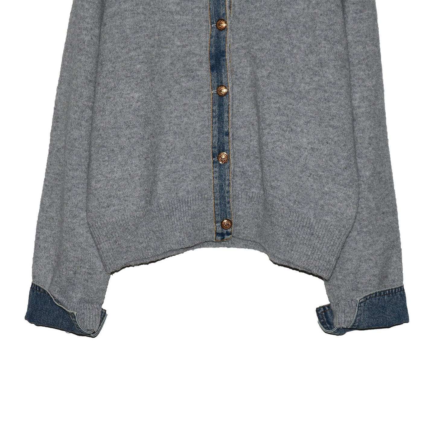 城市風格牛仔領毛衣外套