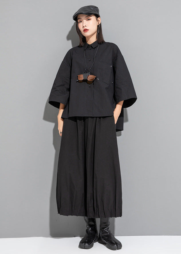 2026新款/精緻七分袖造型口袋設計款寬襯衫