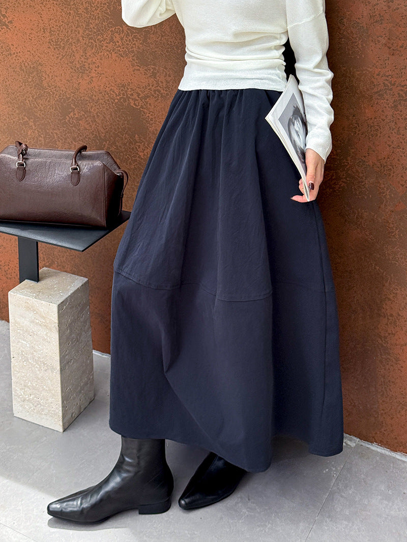 拼接顯高A字荷包裙