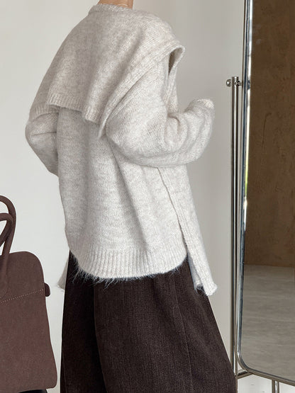 溫柔感！小姐姐毛衣＋海軍披肩（含羊毛8802）