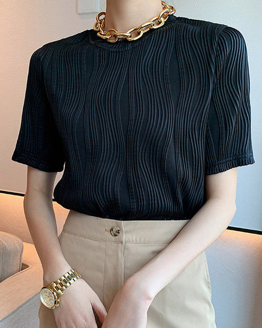 夏季新款｜立體波紋設計親膚時尚實穿上衣