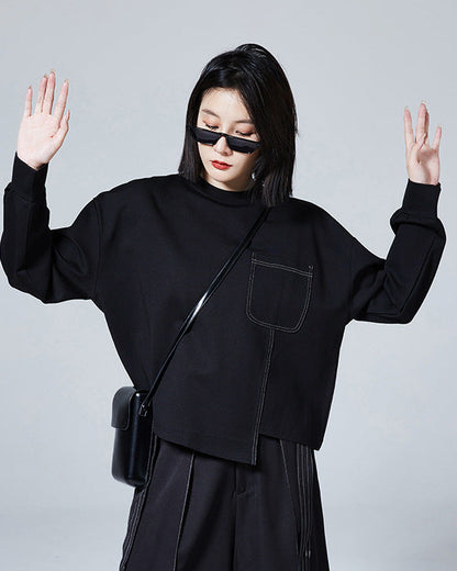 口袋設計個性簡約百搭上衣