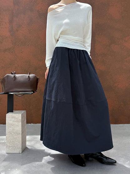 拼接顯高A字荷包裙