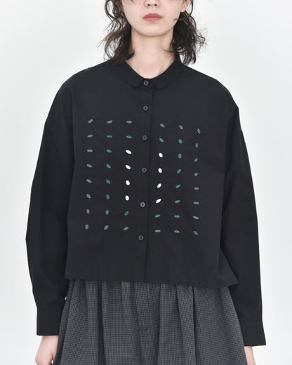 早秋熱銷 NEW/ 冥想空間刺繡長袖襯衫
