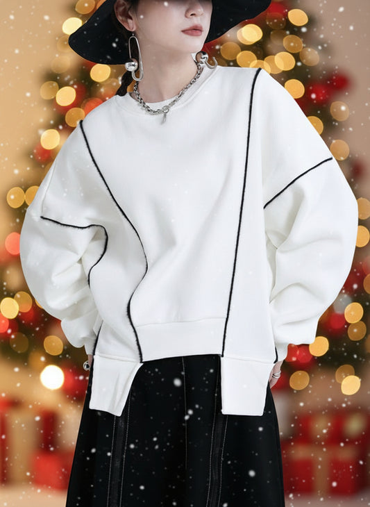 最佳設計款！毛毛撞色設計款衛衣（加絨）