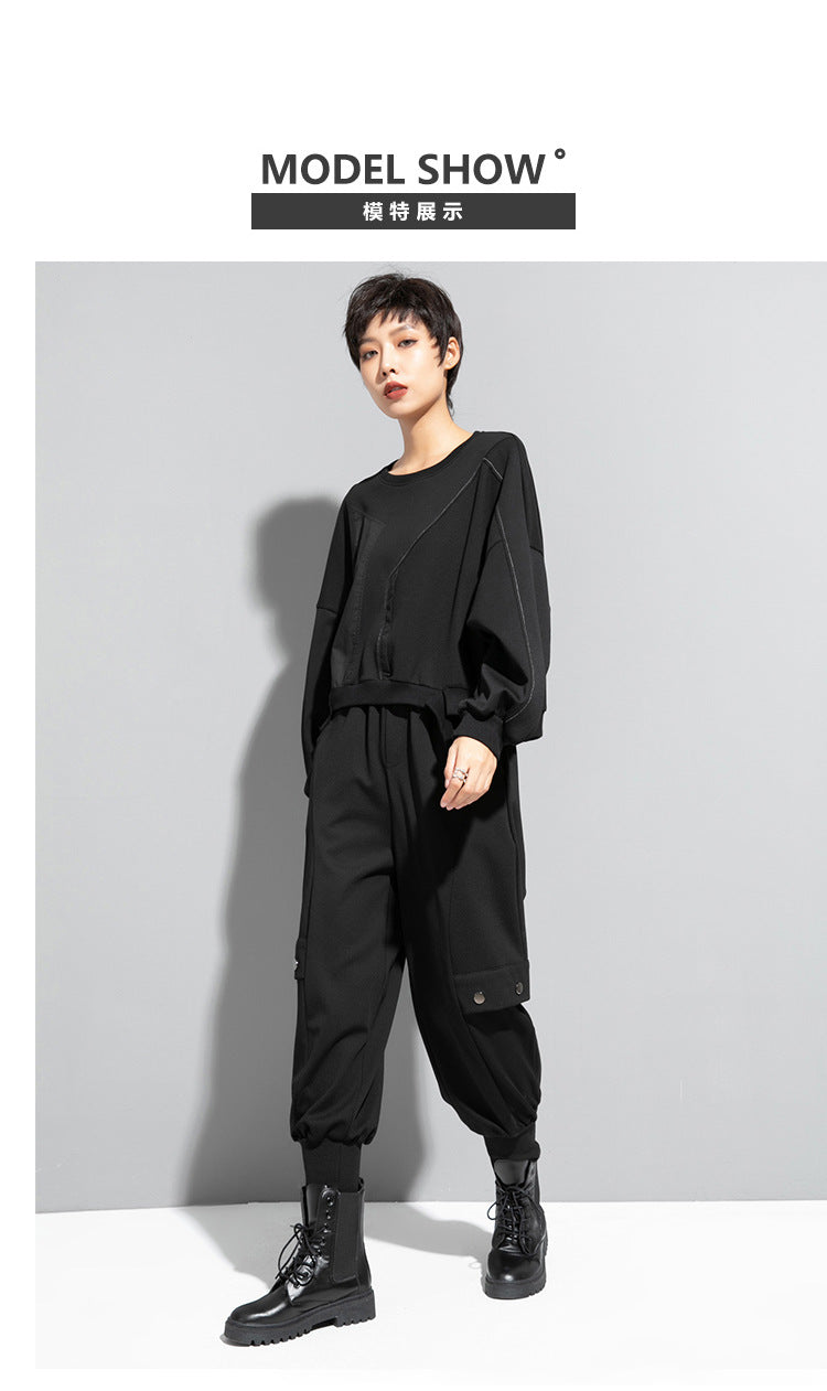 蝙蝠袖寬鬆短版衛衣