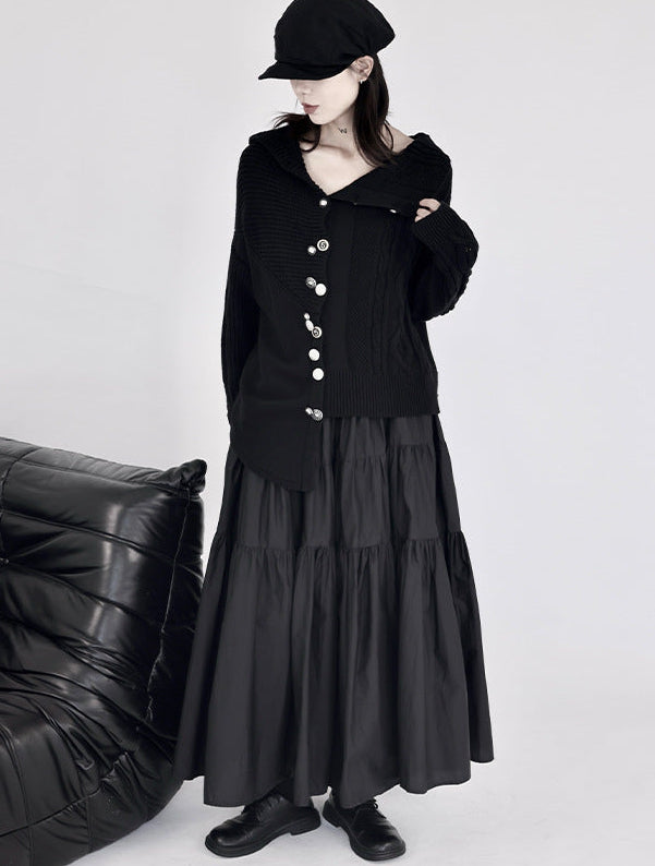 設計師款/不規則多釦毛衣外套