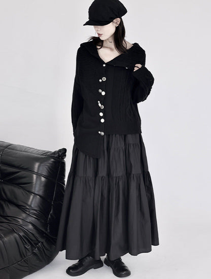 設計師款/不規則多釦毛衣外套