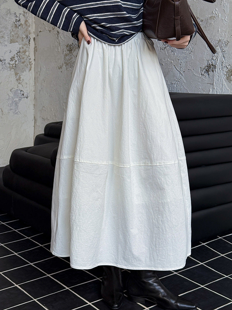 拼接顯高A字荷包裙